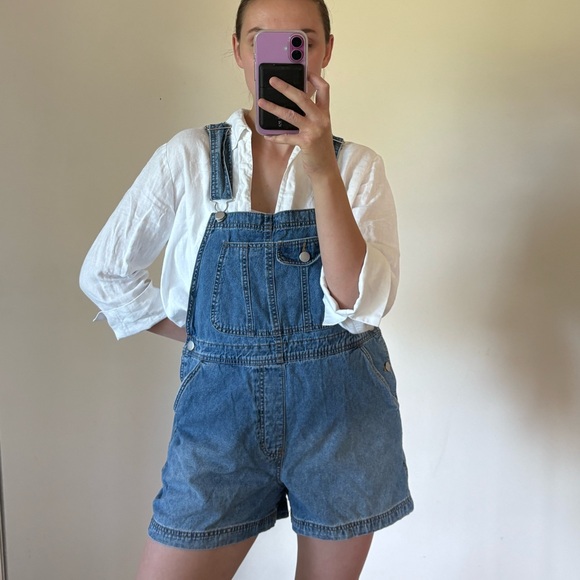 Denim - Vintage Style Denim Shortall Overalls Women’s Size S/M Medium Wash